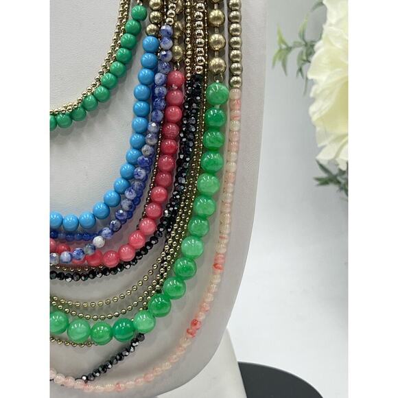 Stella & Dot Zahara Multi-
Strand/Color Semi Precious Bib Layered Necklace - Picture 4 of 16
